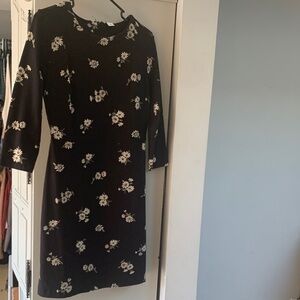 Old Navy Black Floral Long Sleeve Dress